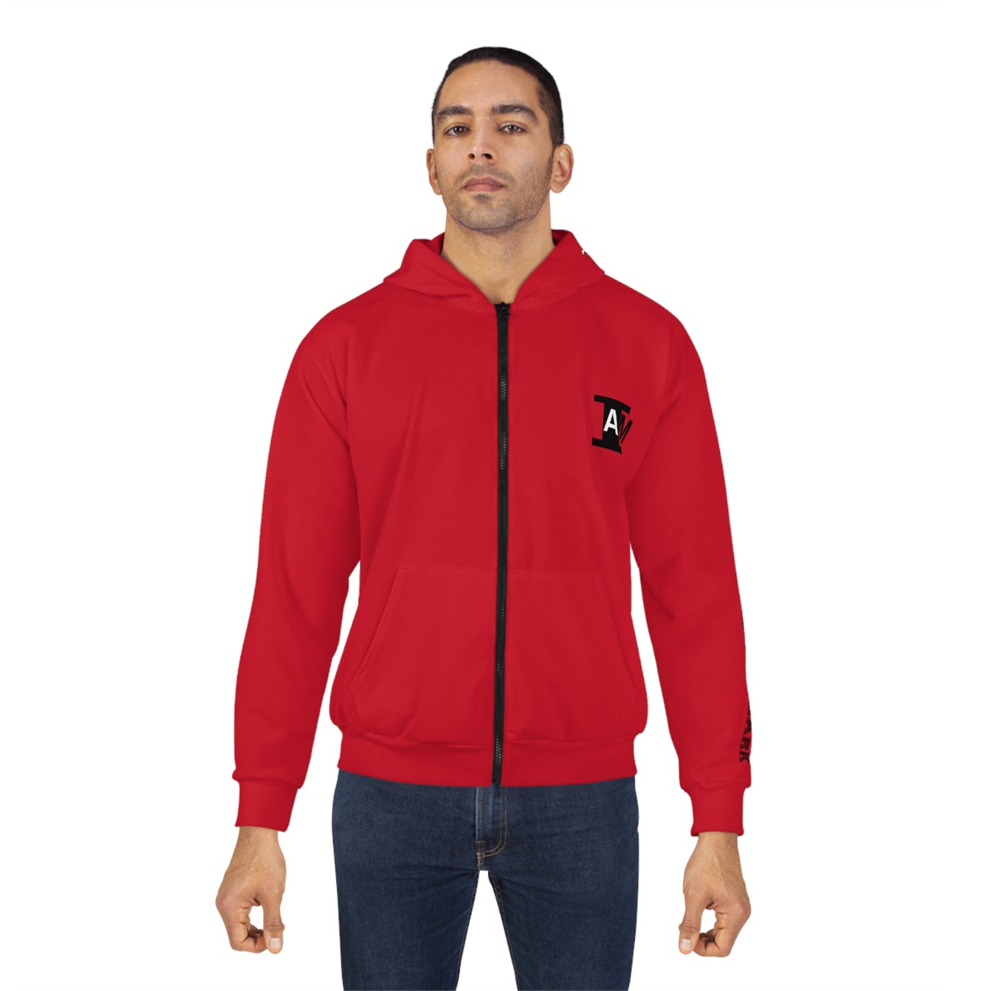 I Am: DETERMINED (I Press Towards The Mark) - Unisex Zip Hoodie (Red)