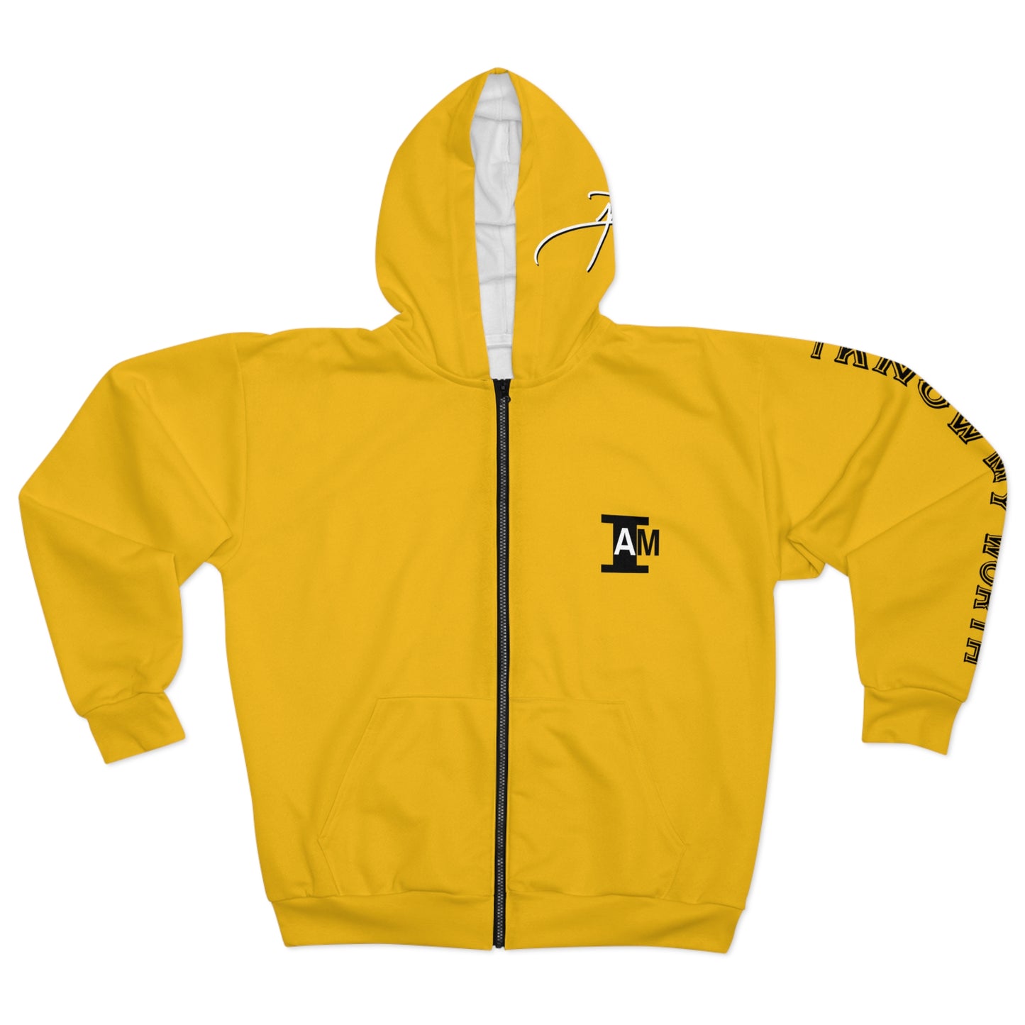 I Am: VALUABLE (I Know My Worth) - Unisex Zip Hoodie (Yellow)