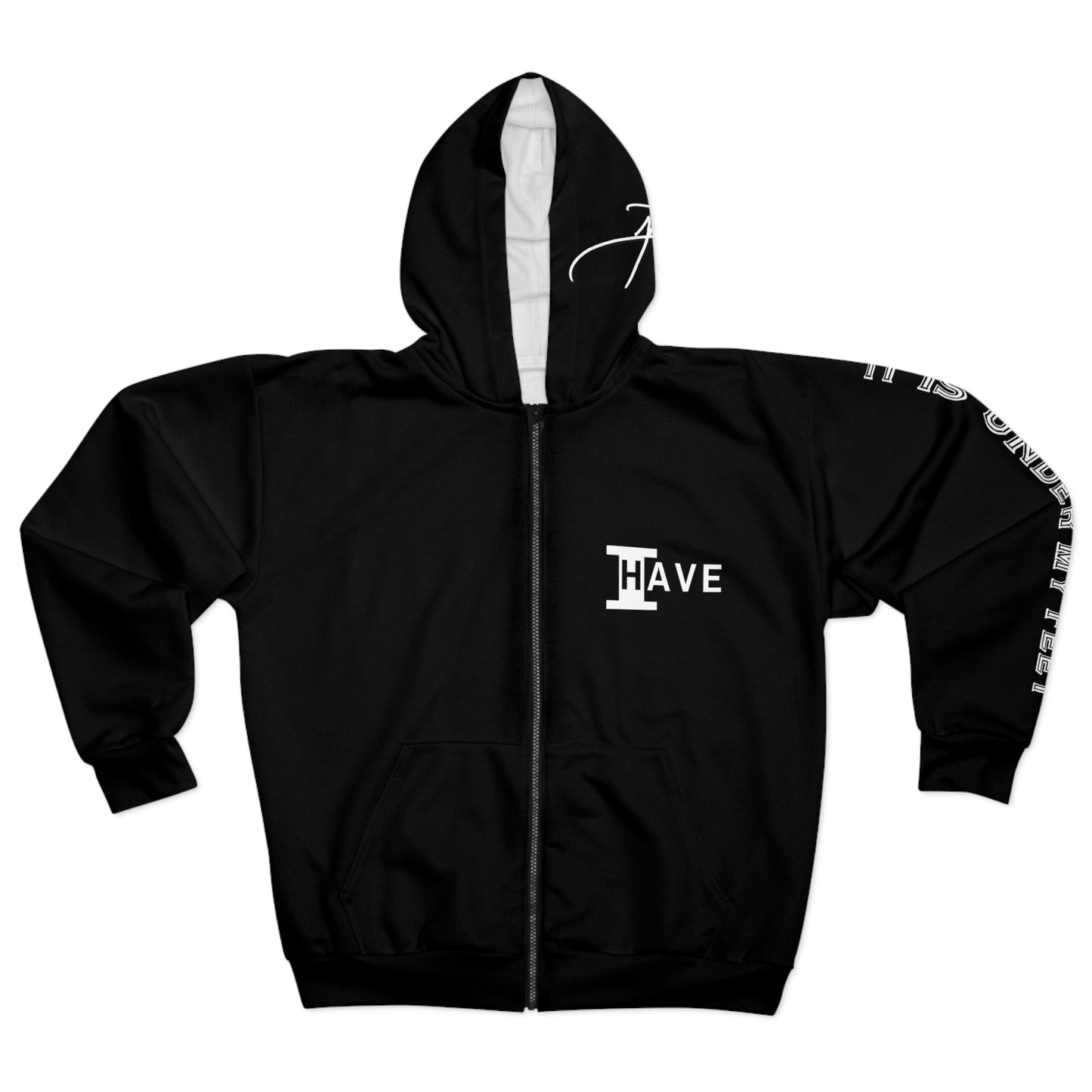 I Have: OVERCOME (It Is Under My Feet) - Unisex Zip Hoodie (Black)