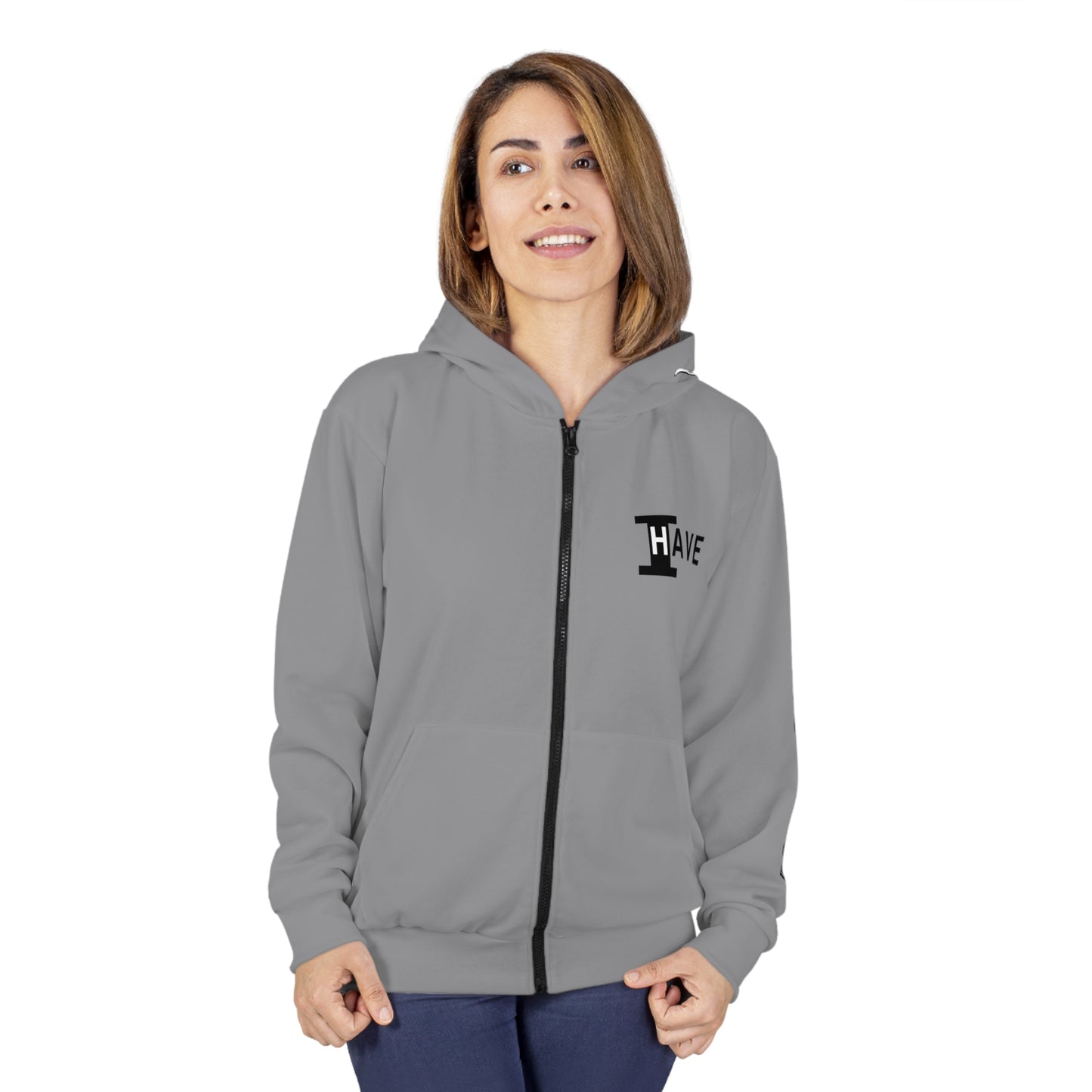 I Have: OVERCOME (It Is Under My Feet) - Unisex Zip Hoodie (Grey)