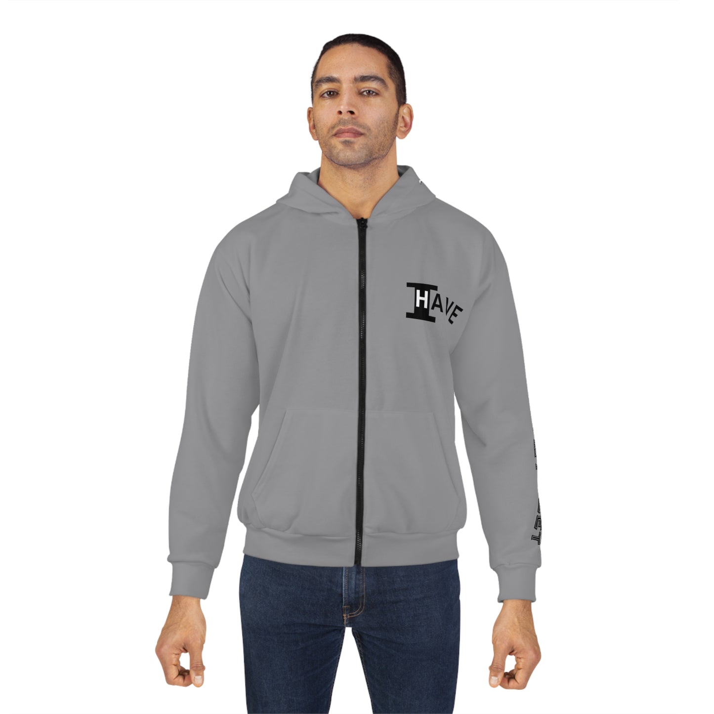 I Have: OVERCOME (It Is Under My Feet) - Unisex Zip Hoodie (Grey)