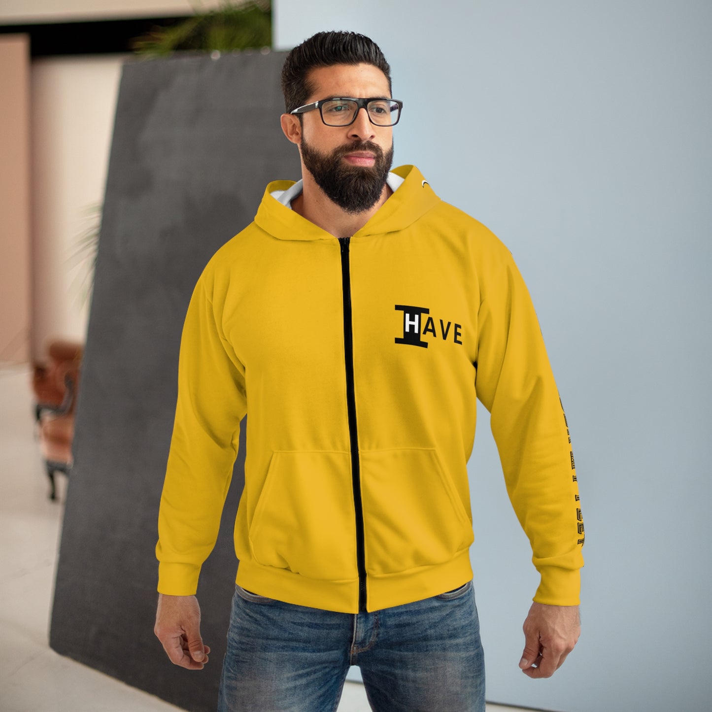 I Have: OVERCOME (It Is Under My Feet) - Unisex Zip Hoodie (Yellow)