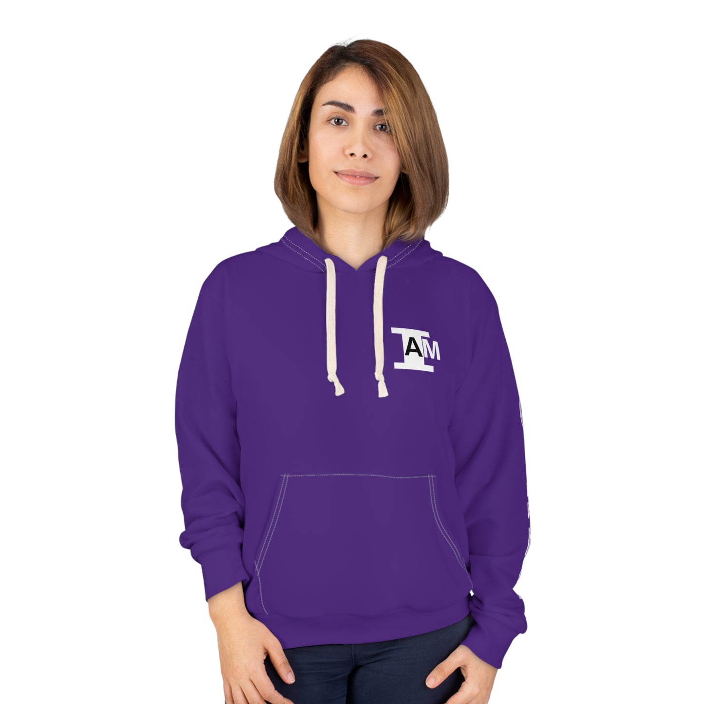 I Am: TUCKER - Unisex Pullover Hoodie (Purple with White Letters)