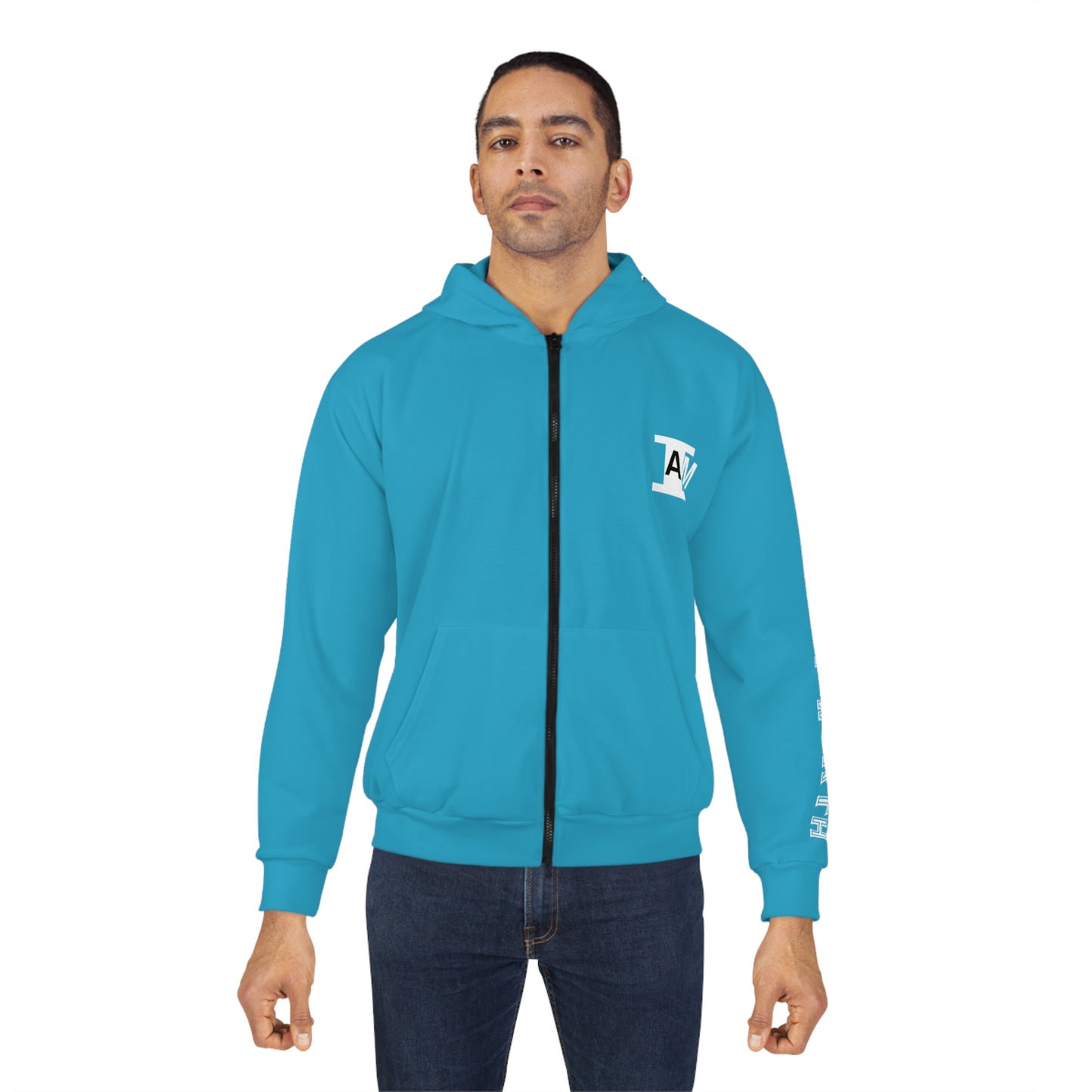 I Am: VALUABLE (I Know My Worth) - Unisex Zip Hoodie (Turquoise)