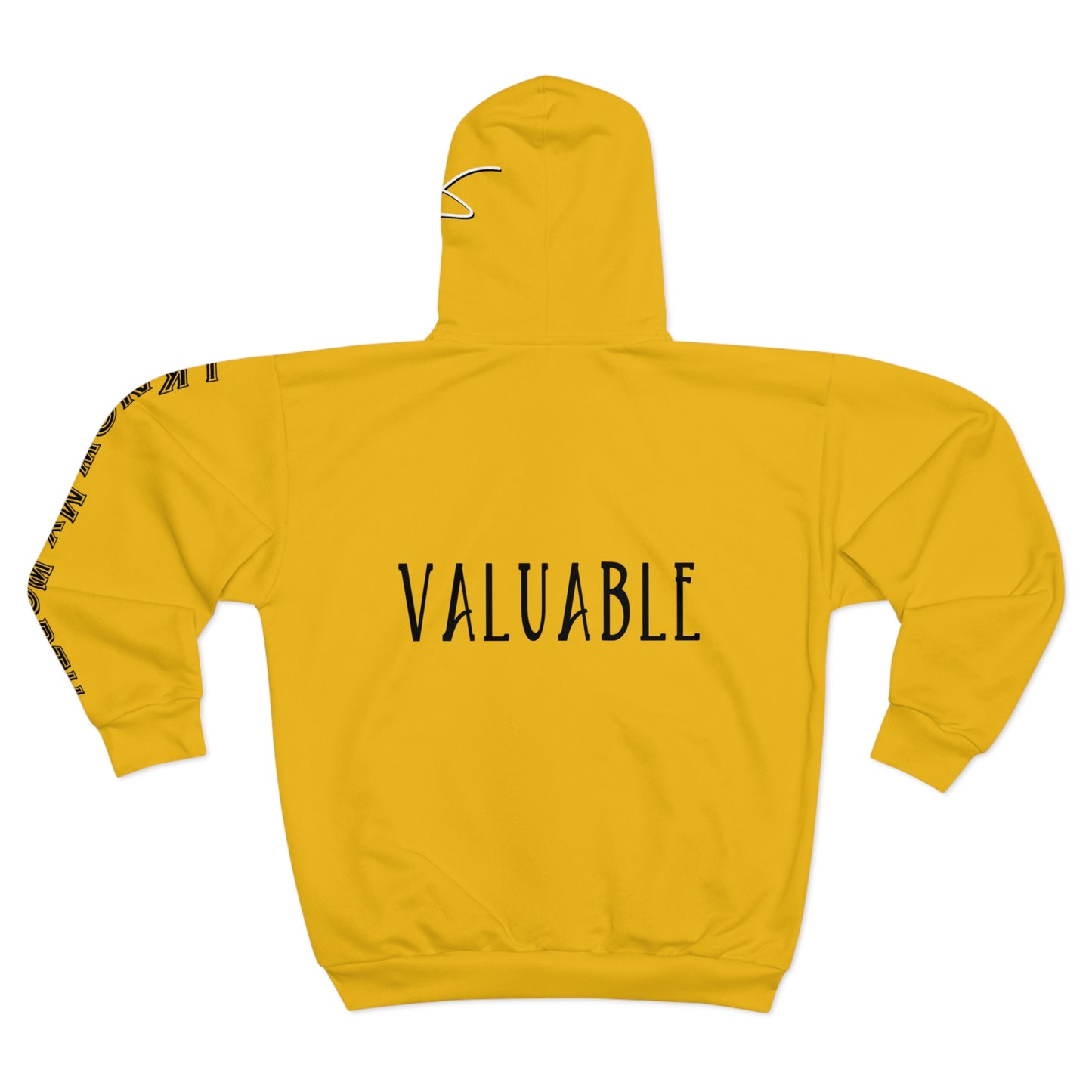 I Am: VALUABLE (I Know My Worth) - Unisex Zip Hoodie (Yellow)