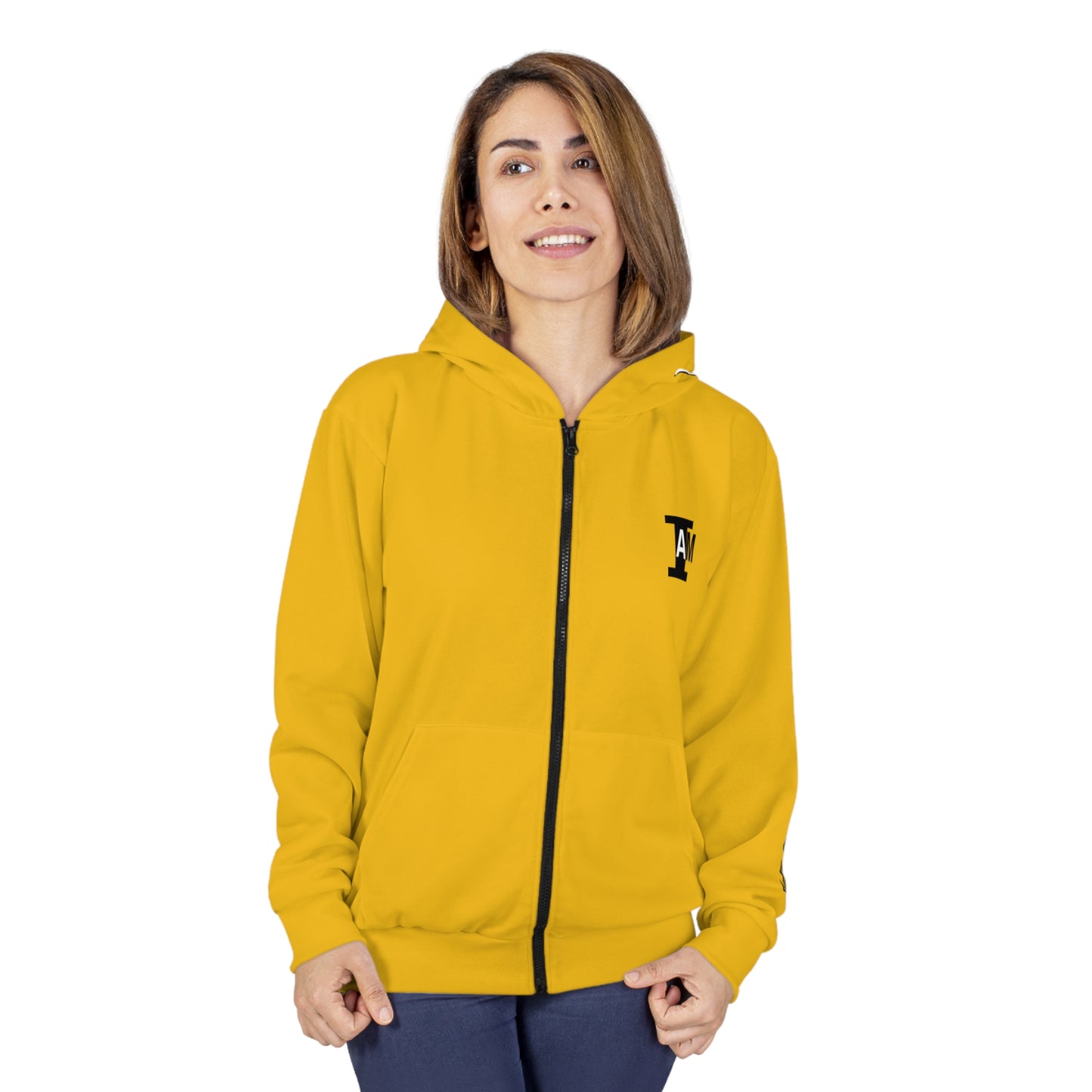 I Am: VALUABLE (I Know My Worth) - Unisex Zip Hoodie (Yellow)