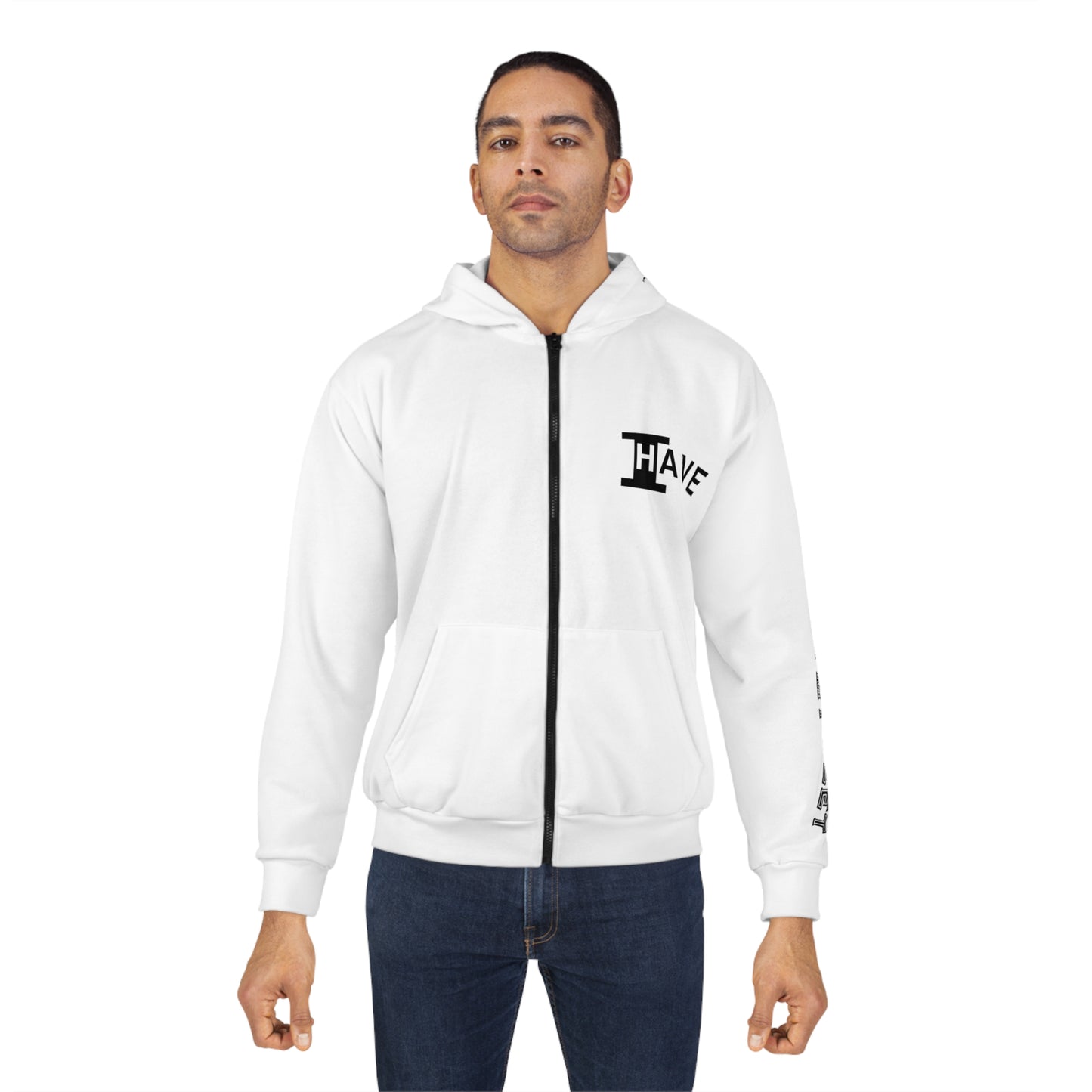 I Have: OVERCOME (It Is Under My Feet) - Unisex Zip Hoodie (White)