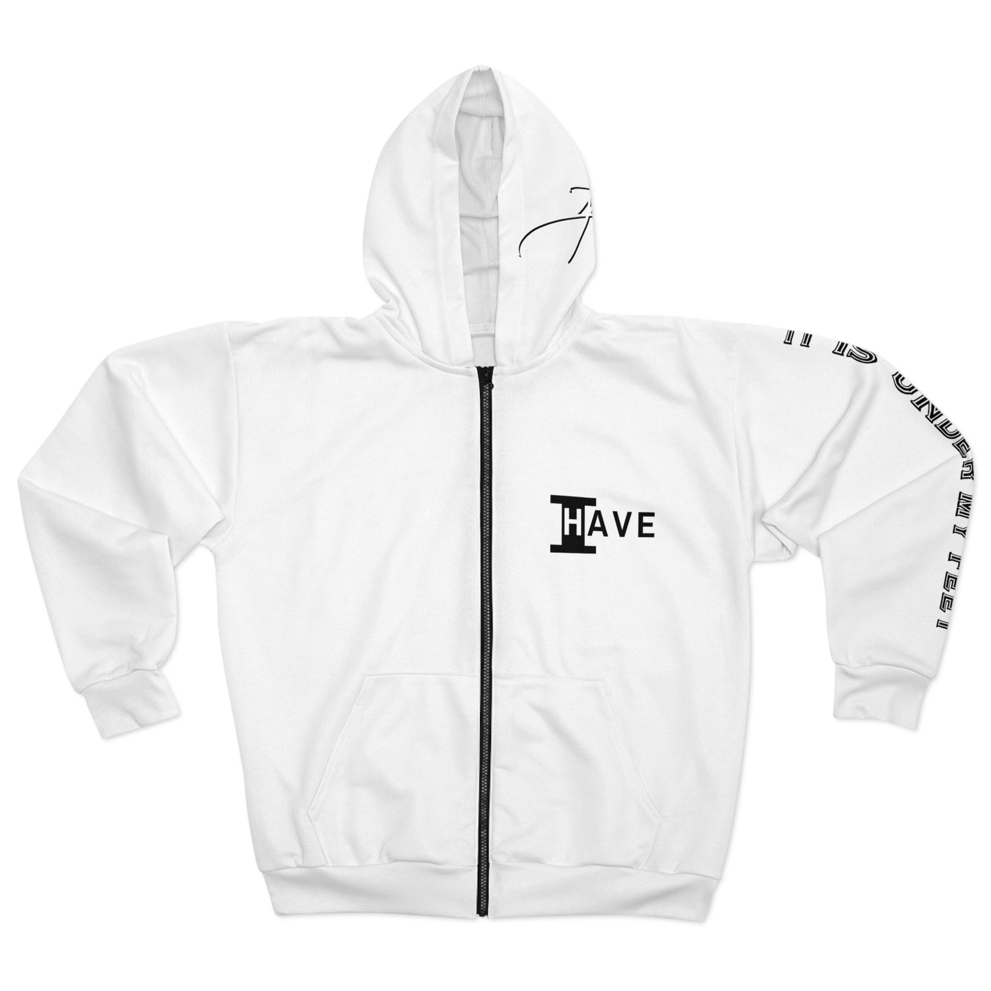 I Have: OVERCOME (It Is Under My Feet) - Unisex Zip Hoodie (White)