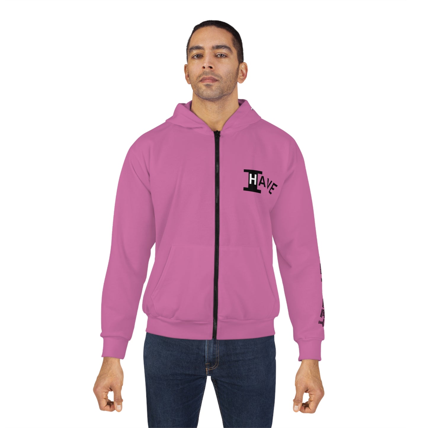 I Have: OVERCOME (It Is Under My Feet) - Unisex Zip Hoodie (Pink)