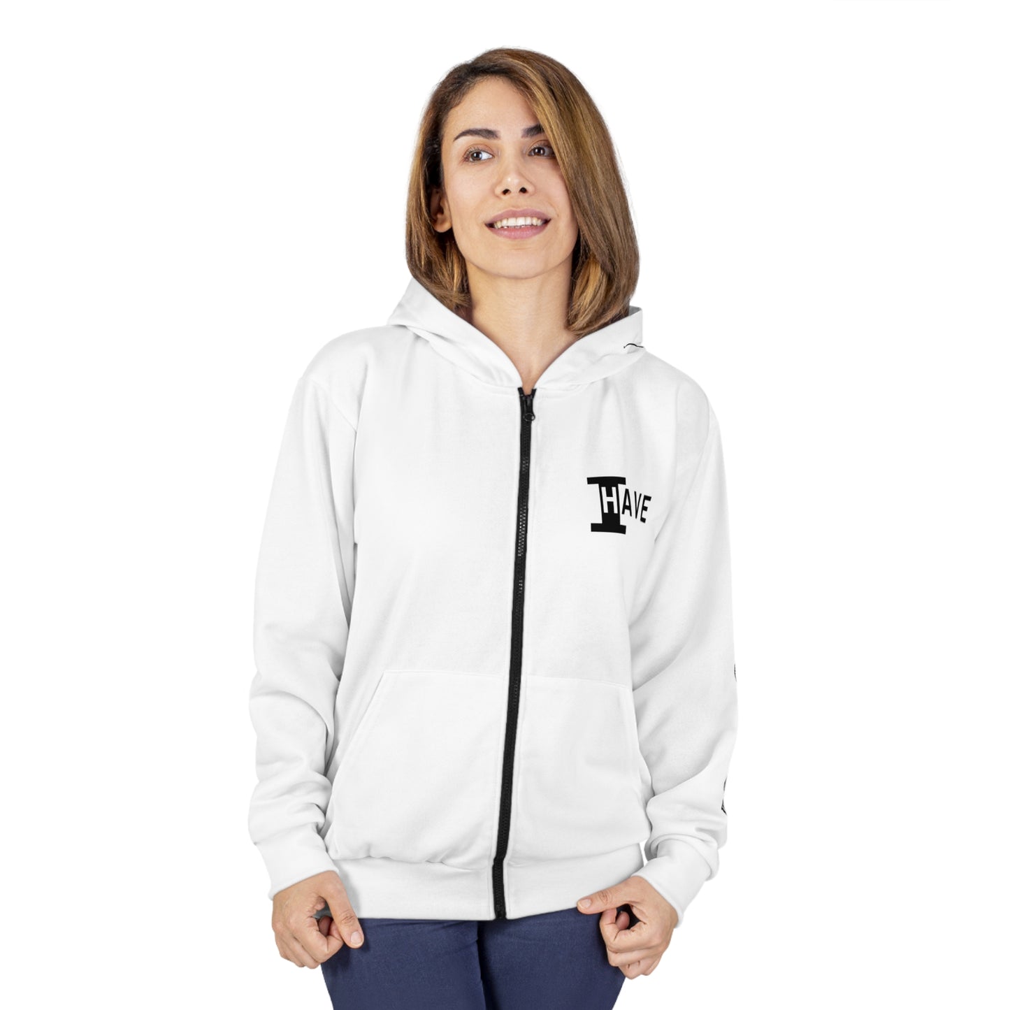 I Have: OVERCOME (It Is Under My Feet) - Unisex Zip Hoodie (White)