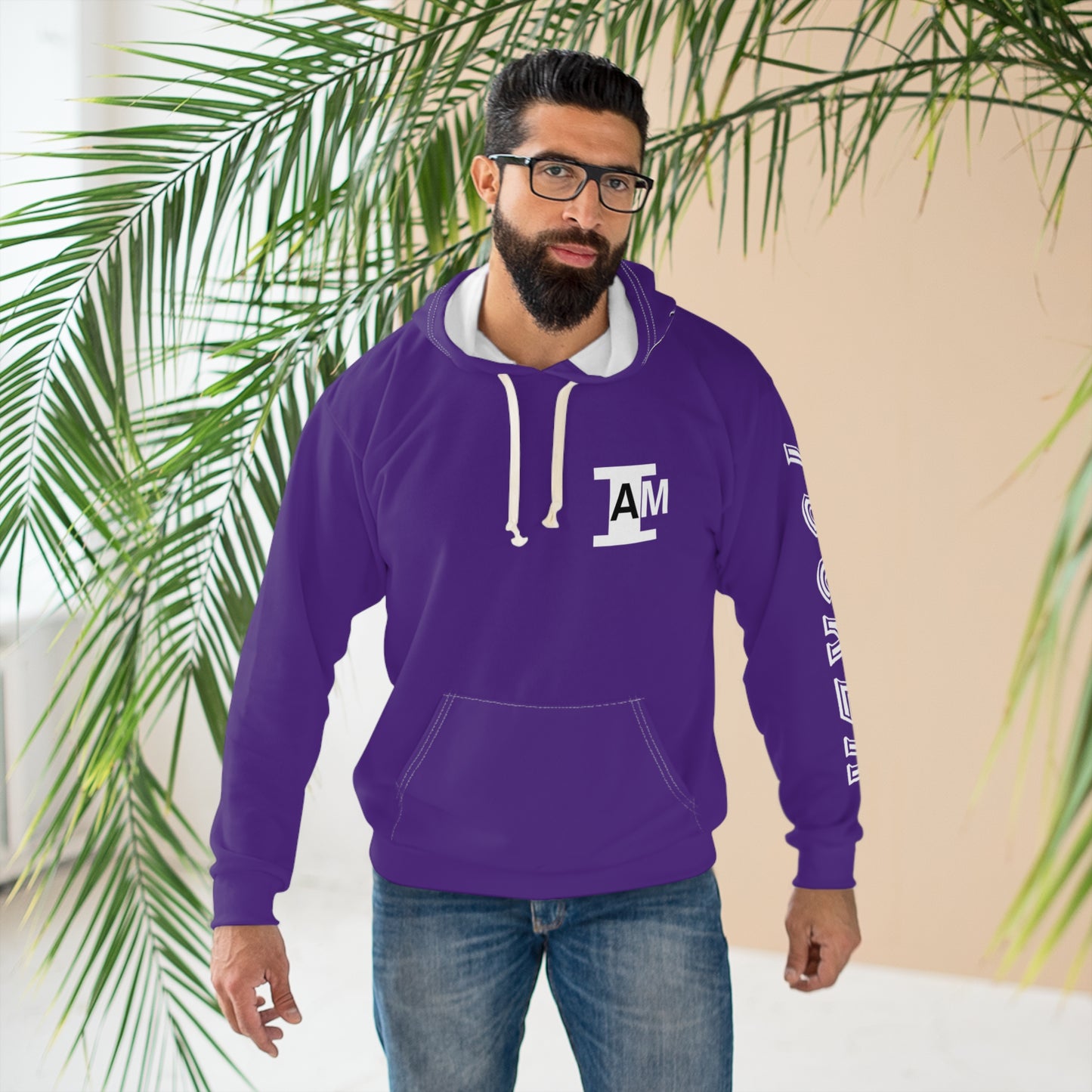 I Am: TUCKER - Unisex Pullover Hoodie (Purple with White Letters)