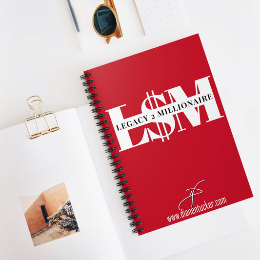 DNT: Legacy 2 Millionaire - Spiral Notebook - Ruled Line (Red)