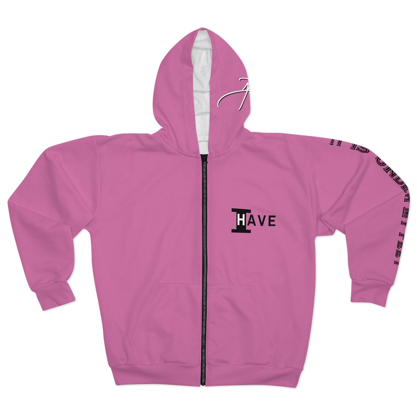 I Have: OVERCOME (It Is Under My Feet) - Unisex Zip Hoodie (Pink)