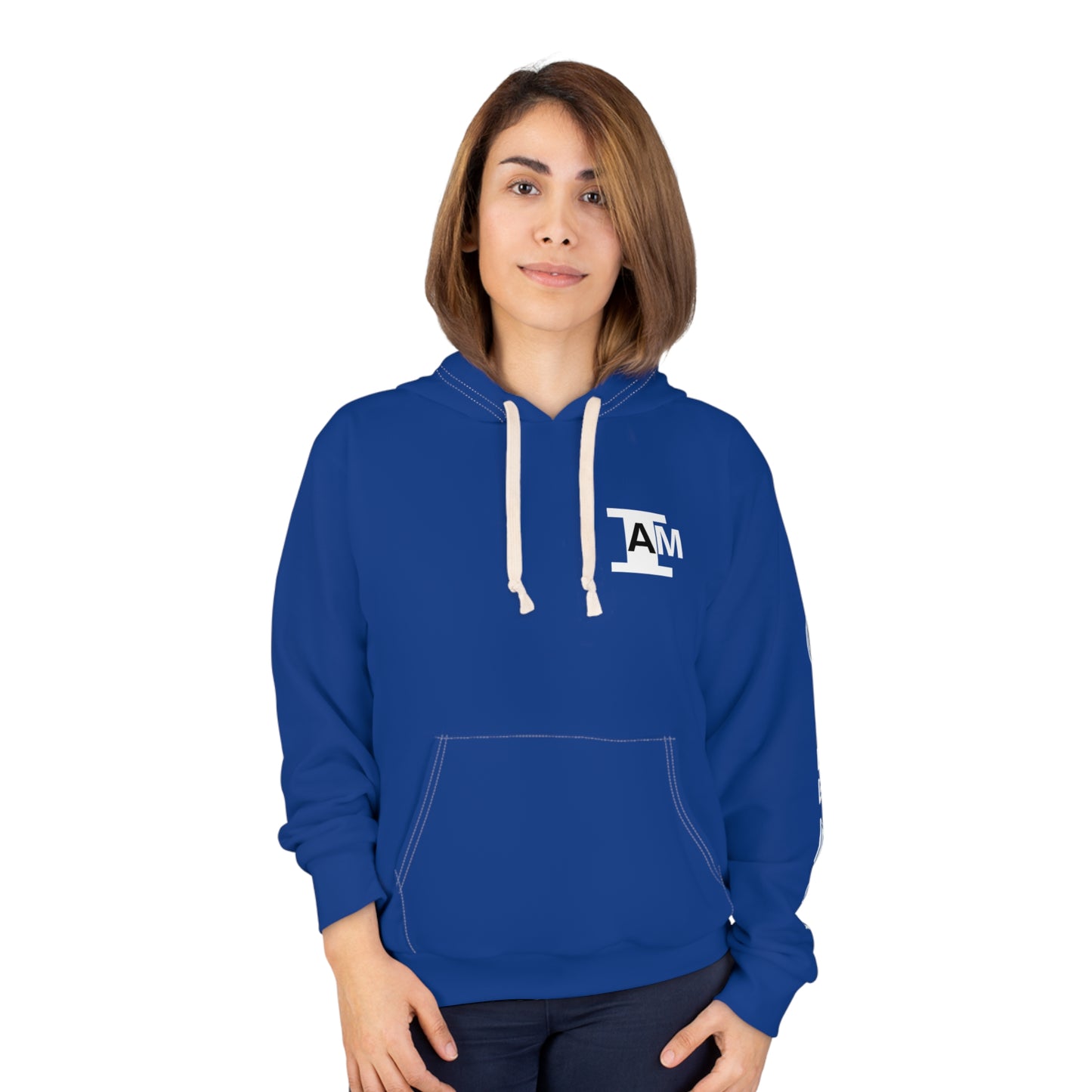 I Am: TUCKER - Unisex Pullover Hoodie (Blue with White Letters)