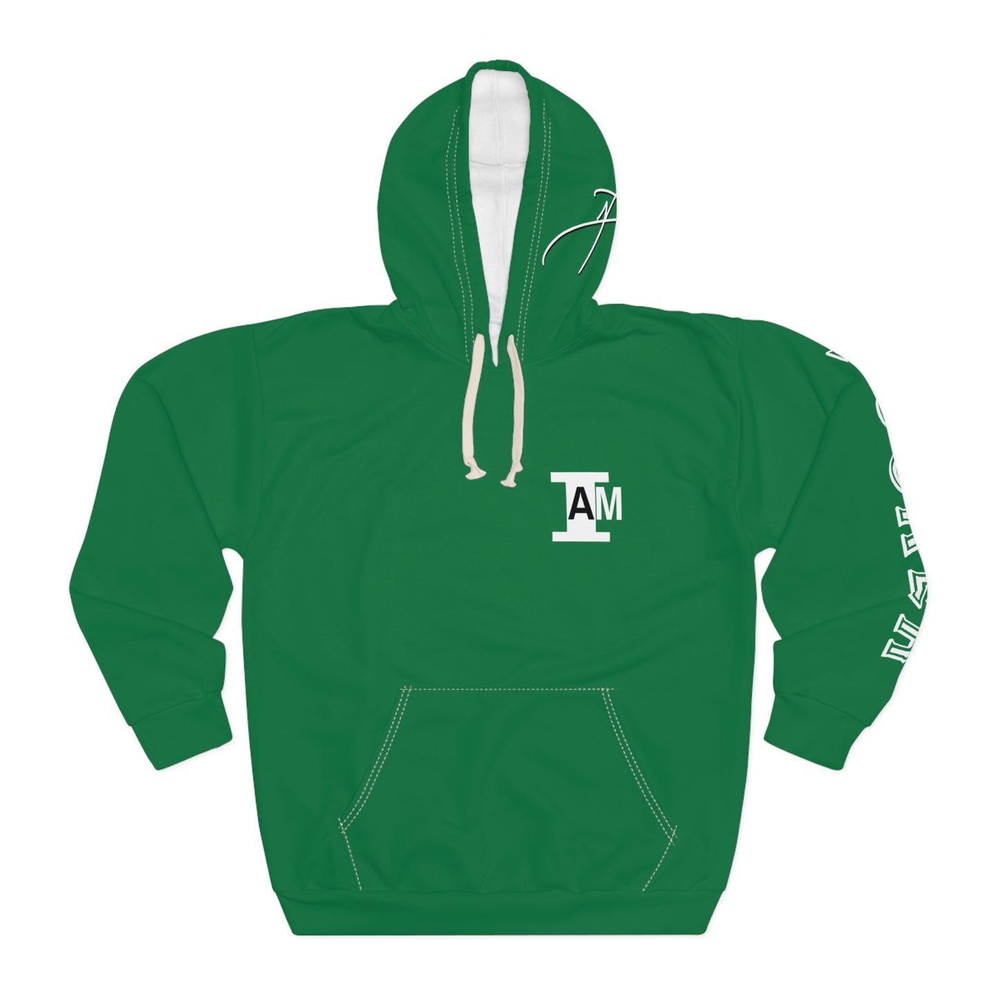 I Am: TUCKER - Unisex Pullover Hoodie (Green with White Letters)