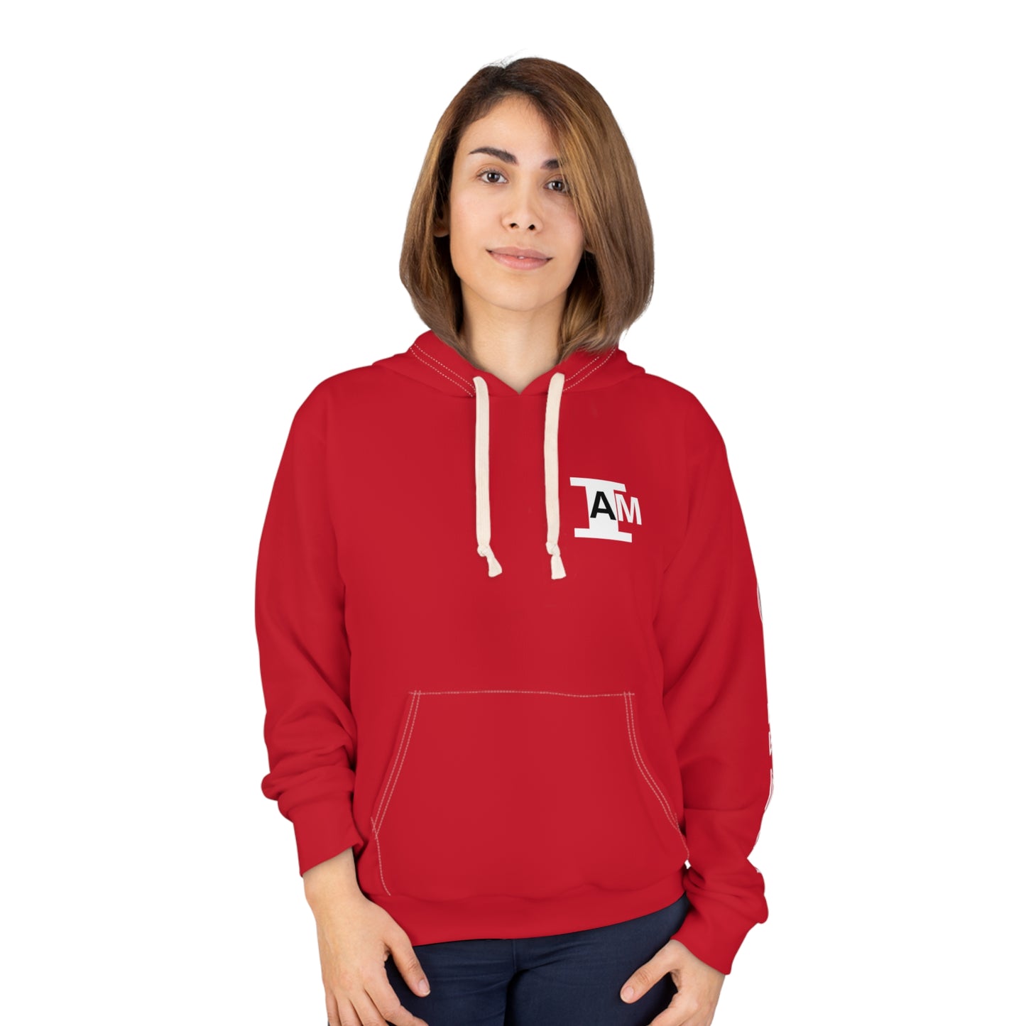 I Am: TUCKER - Unisex Pullover Hoodie (Red with White Letters)